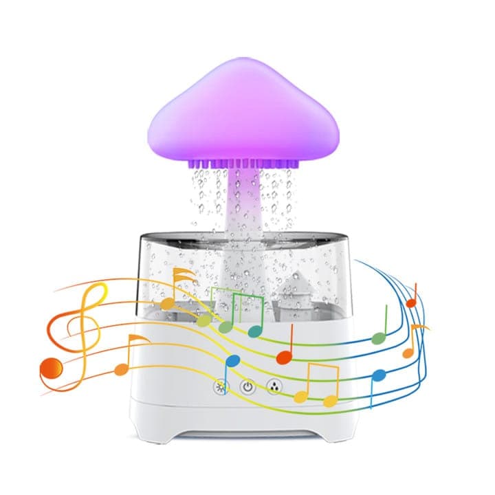 5 IN 1 Bluetooth Speaker Rain Cloud Humidifier, switchable 7 colors, 450ml capacity super quiet, intelligent anti-dry function thumbnail 2
