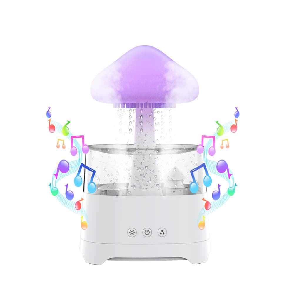 5 IN 1 Bluetooth Speaker Rain Cloud Humidifier, switchable 7 colors, 450ml capacity super quiet, intelligent anti-dry function thumbnail 4