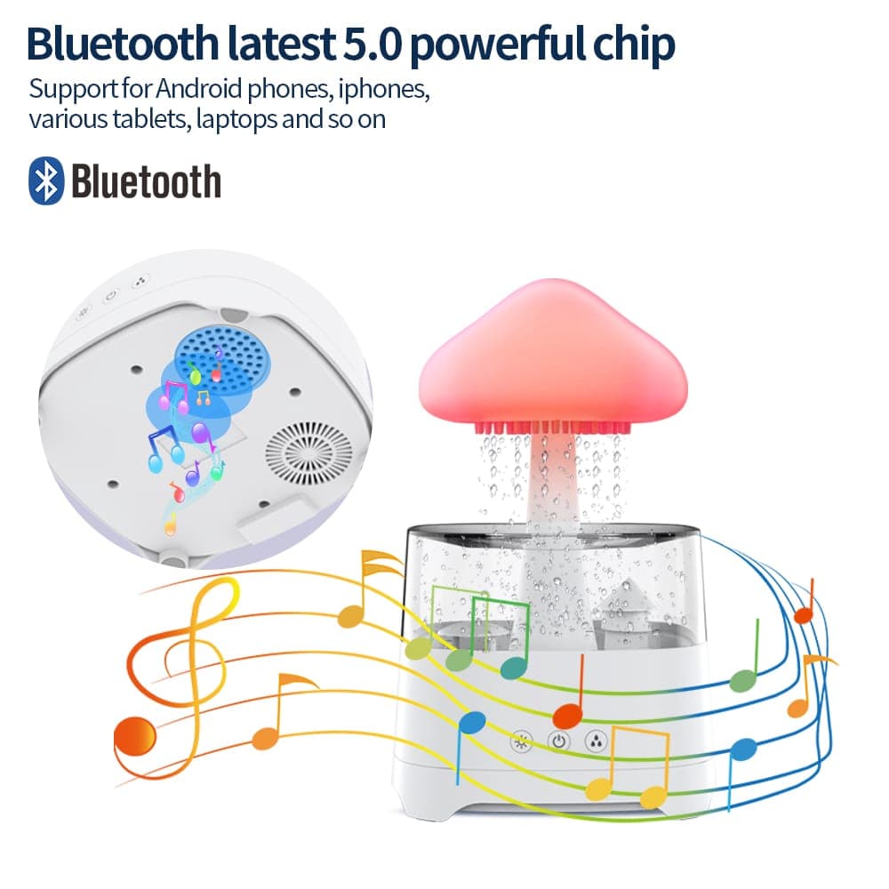 5 IN 1 Bluetooth Speaker Rain Cloud Humidifier, switchable 7 colors, 450ml capacity super quiet, intelligent anti-dry function thumbnail 5
