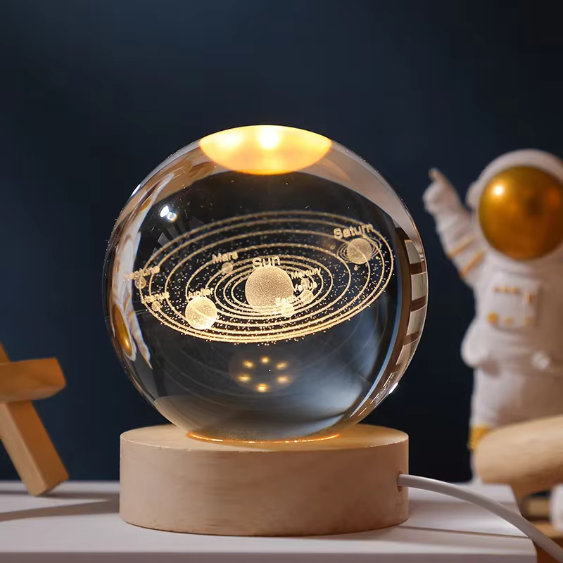 3D Crystal Ball - Solar System (7 Color Base)